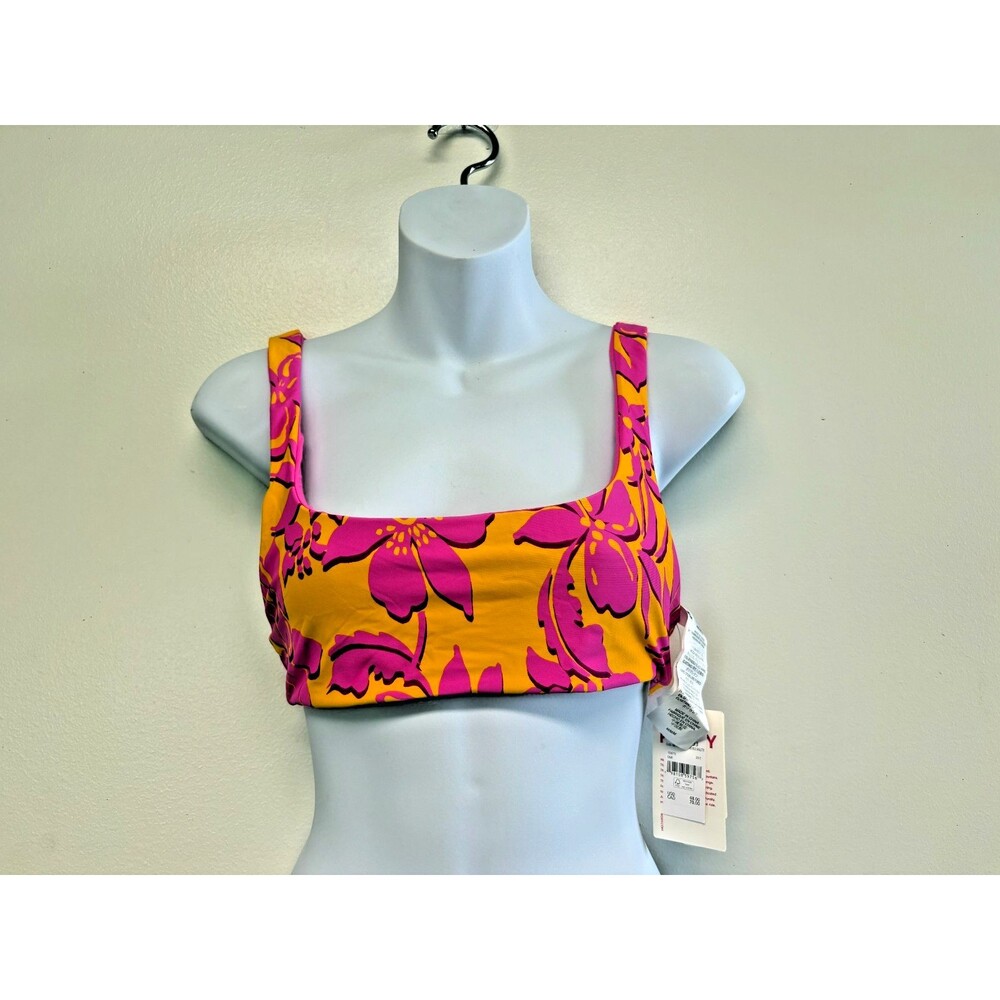 Roxy Women's Medium Square Neck Bralette Bikini Top, Quick-Dry UPF 50+ Swimwear